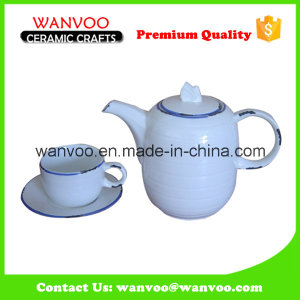 Simple Glazed China White Ceramic Porcelain Tea Set
