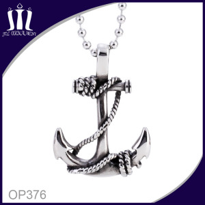 Anchor Pendant with Ball Chain Necklace