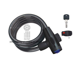 High Quality Bicycle Spiral Cable Lock with Steel Cable (HLK-019)